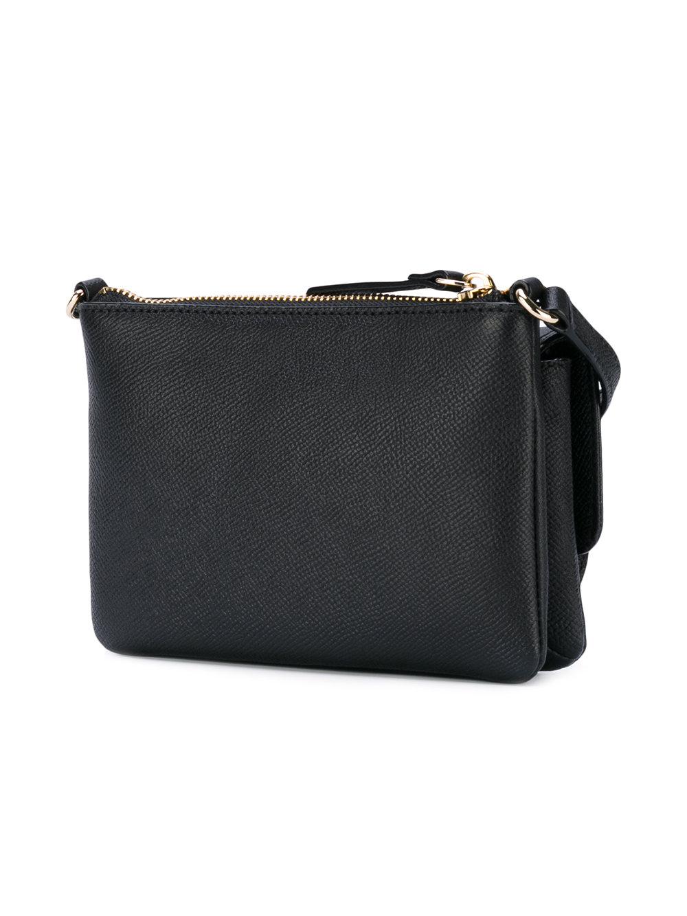 Kate Spade Leather Logo Print Shoulder Bag in Black - Lyst