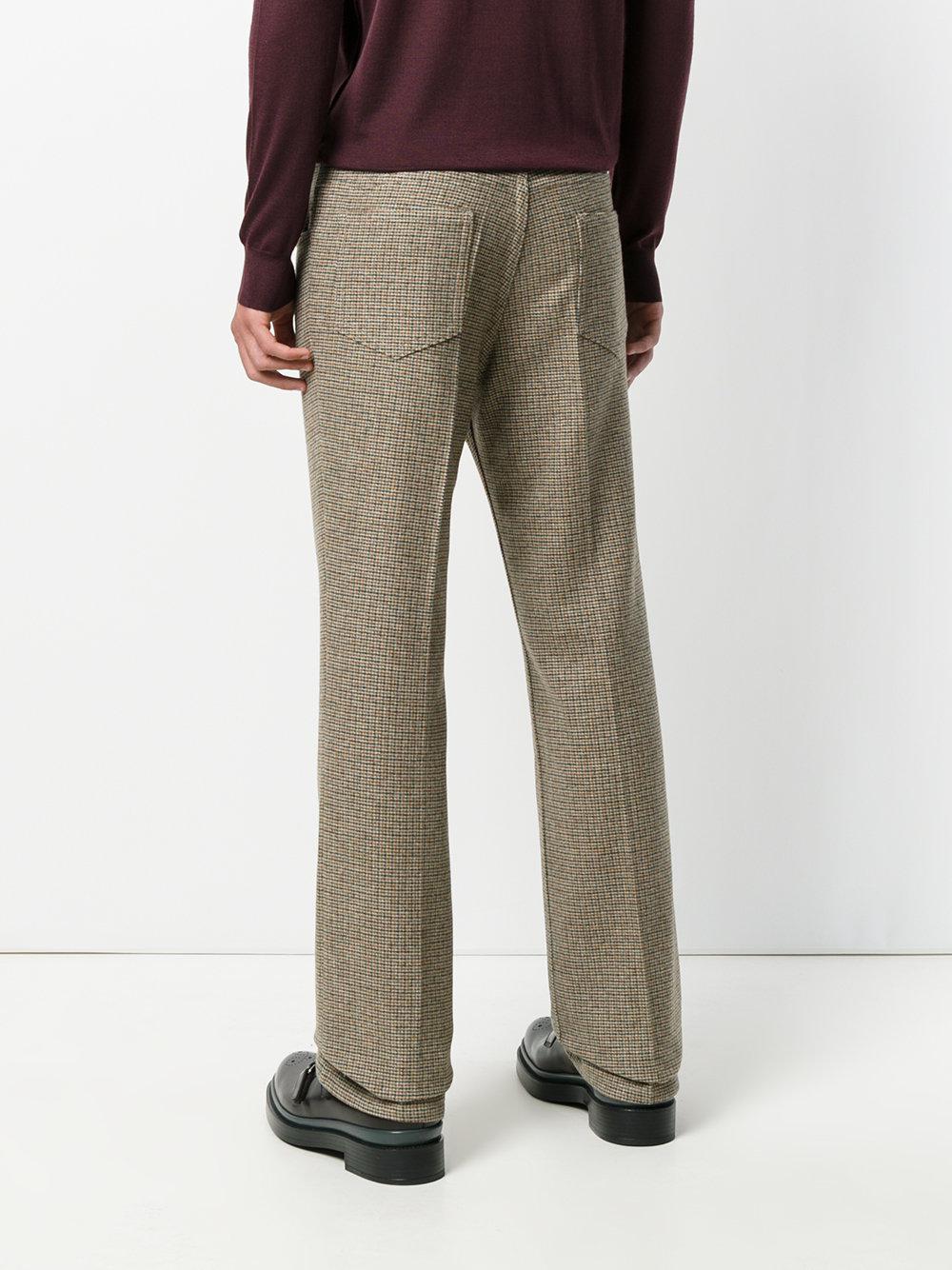 Prada Checked Tweed Trousers in Brown for Men - Lyst