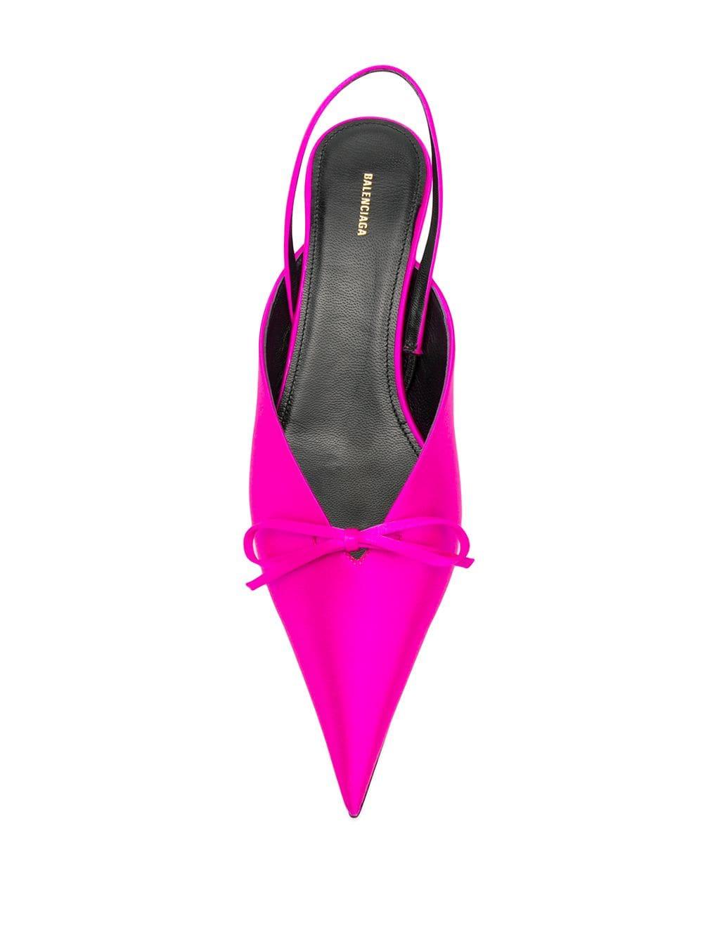 靴 BALENCIAGA KNIFE SLINGBACK SATIN MULE Balenciaga Knife Slingback Satin Mules in Pink | Lyst