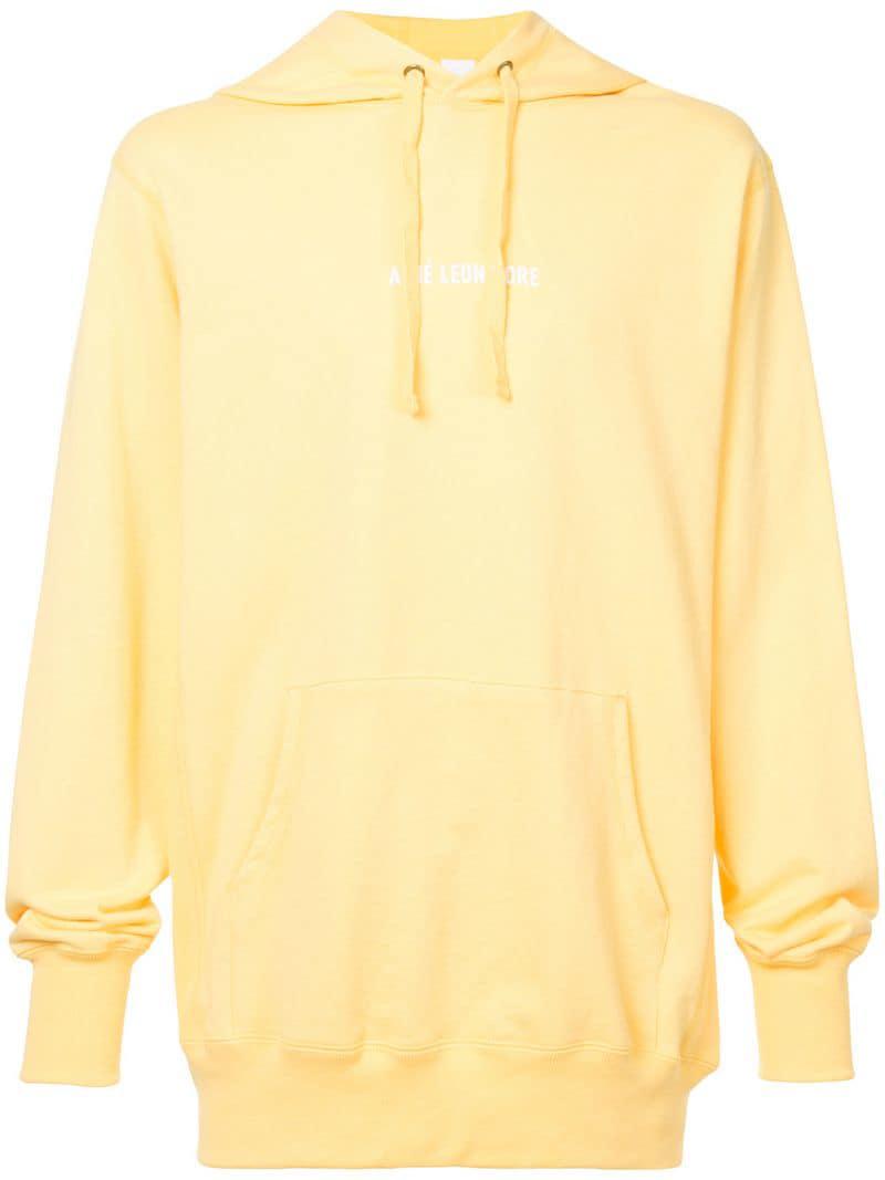 Aimé Leon Dore Cotton Oversize Branded Hoodie in Yellow for Men - Lyst