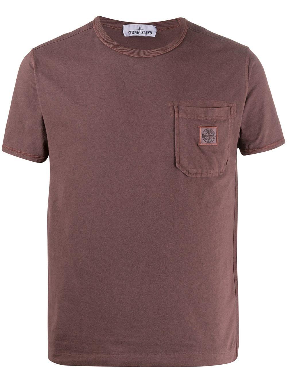Stone Island Baumwolle Pocket T-Shirt in Braun für Herren - Lyst