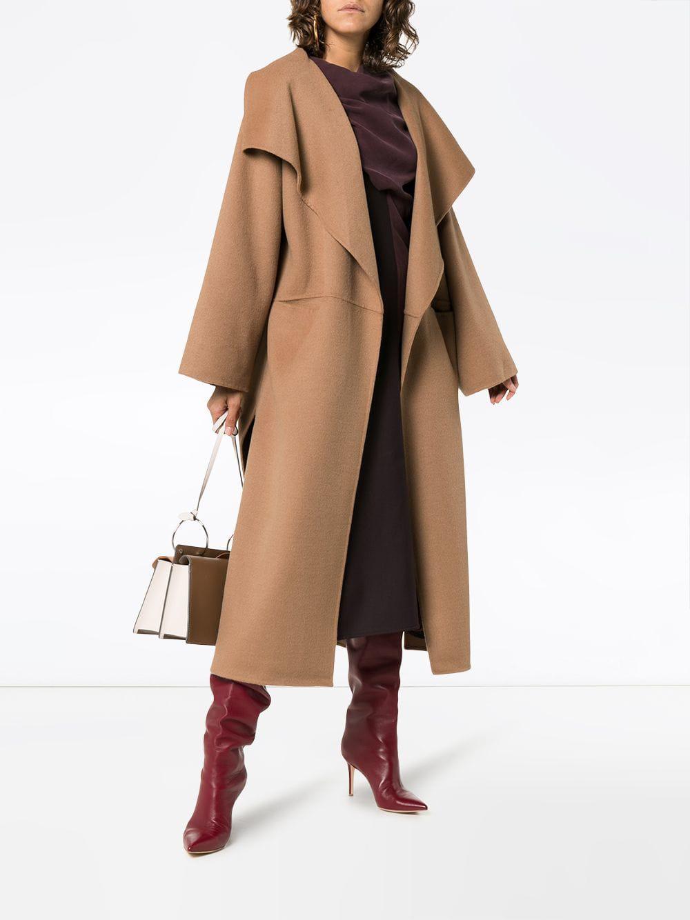 oversized camel wool coat