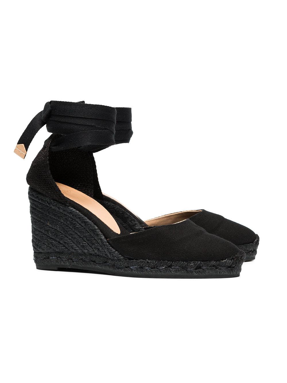 castaner black wedge espadrilles