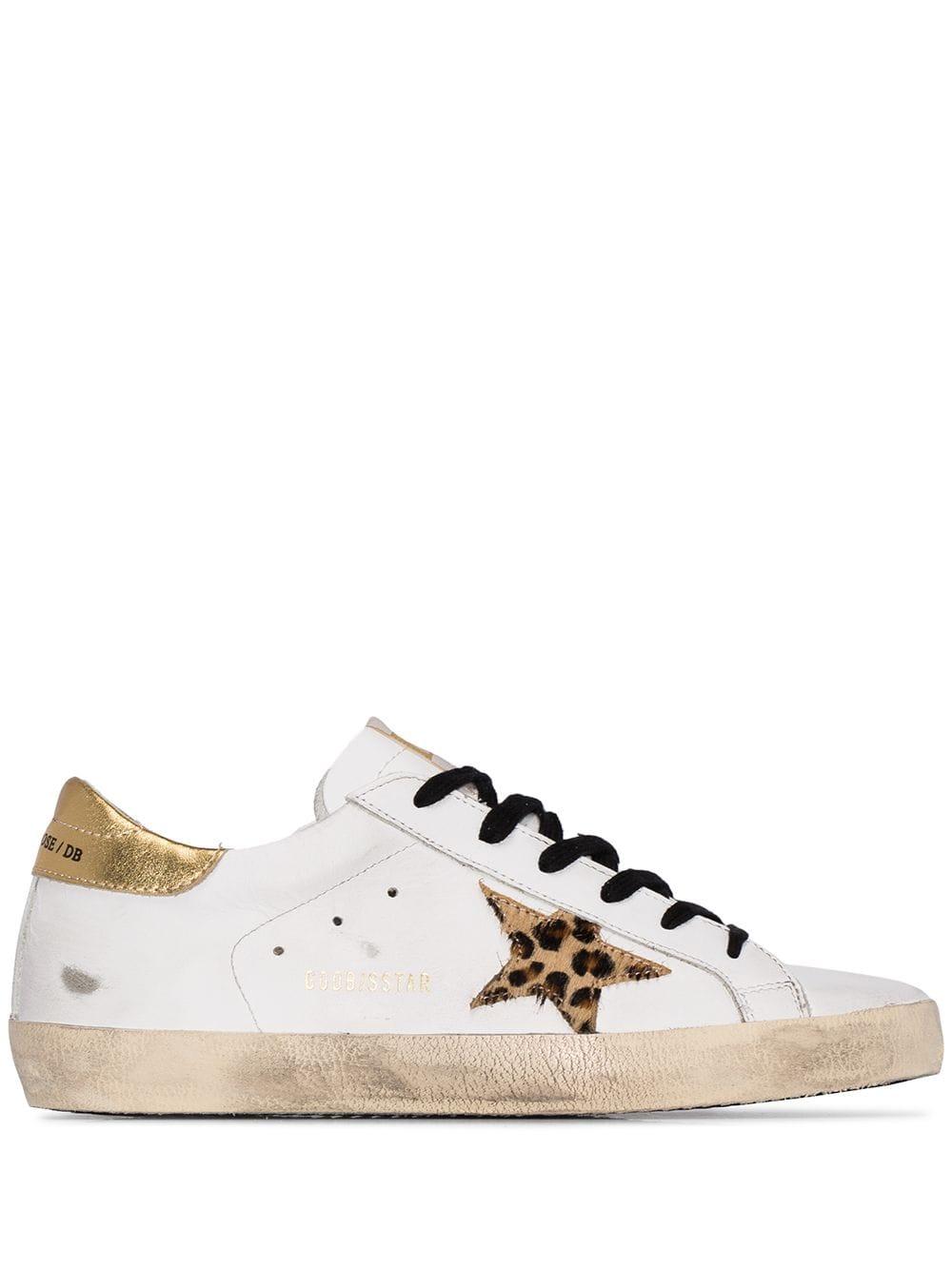 Golden Goose Superstar Leopard-star Sneakers in White | Lyst