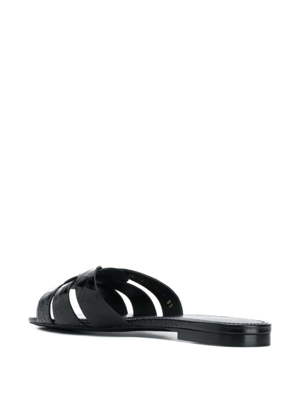 saint laurent black flat sandals