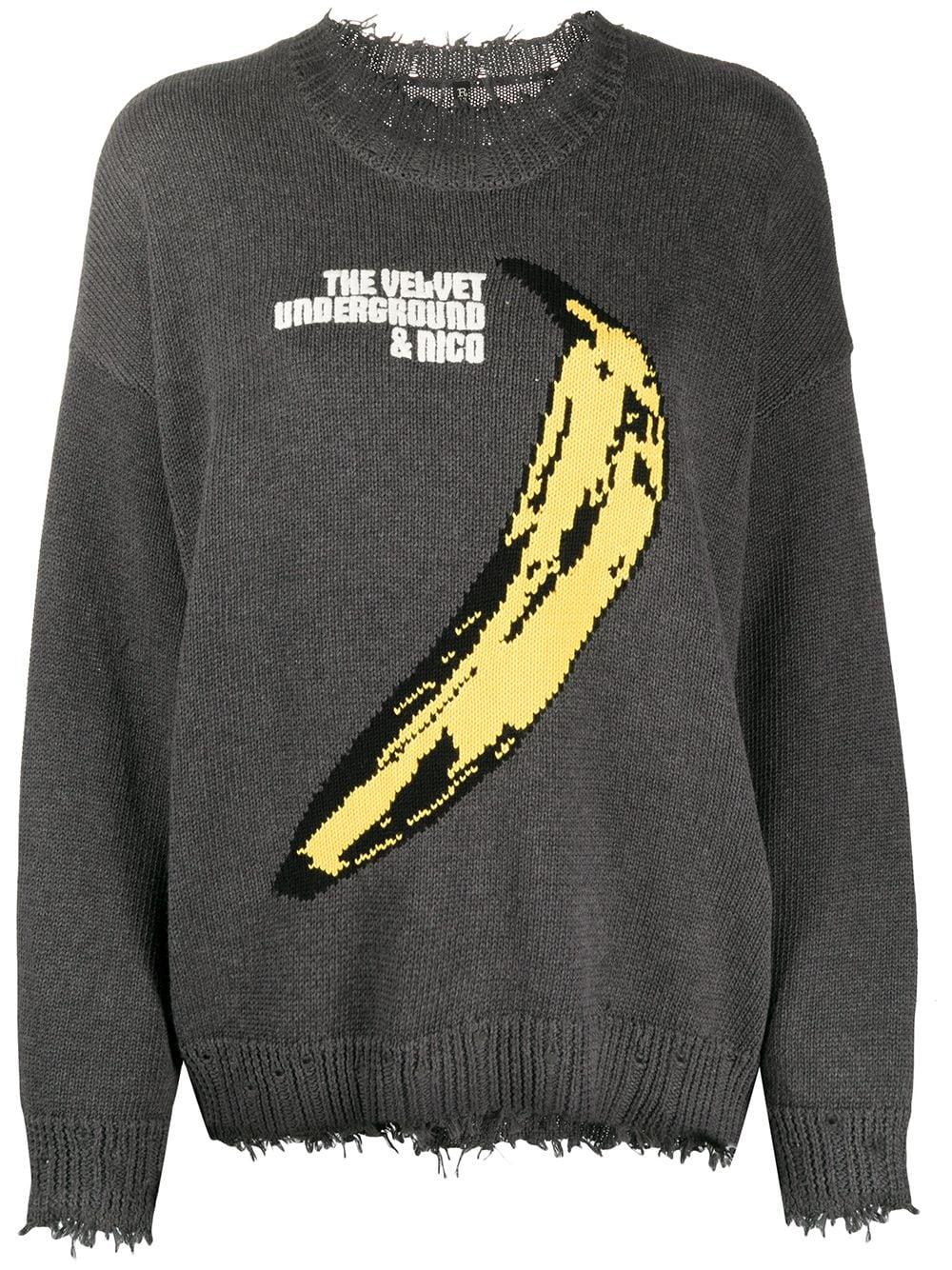 R13 Velvet Underground Oversized Sweater in Gray | Lyst