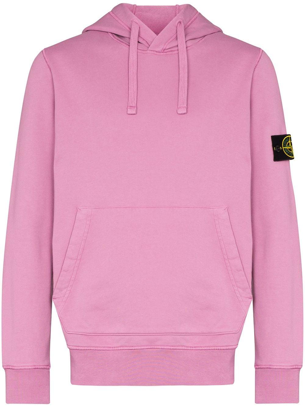 Stone Island Cotton Hoodie in Pink for Men | Lyst