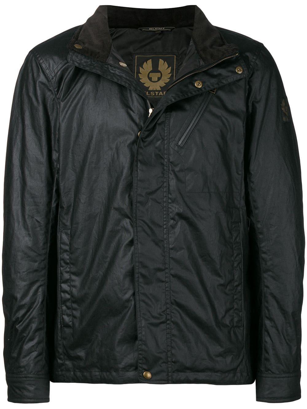 Belstaff Cotton High Neck Jacket in Black for Men Lyst