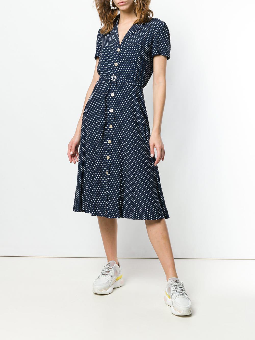 Polo Ralph Lauren Shirt Dress With Tiny Polka Dots in Blue | Lyst