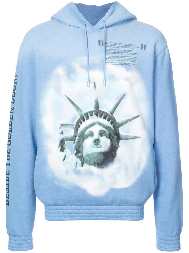 Off White c o Virgil Abloh Statue Of Liberty Hoodie in Blue for Men Lyst UK