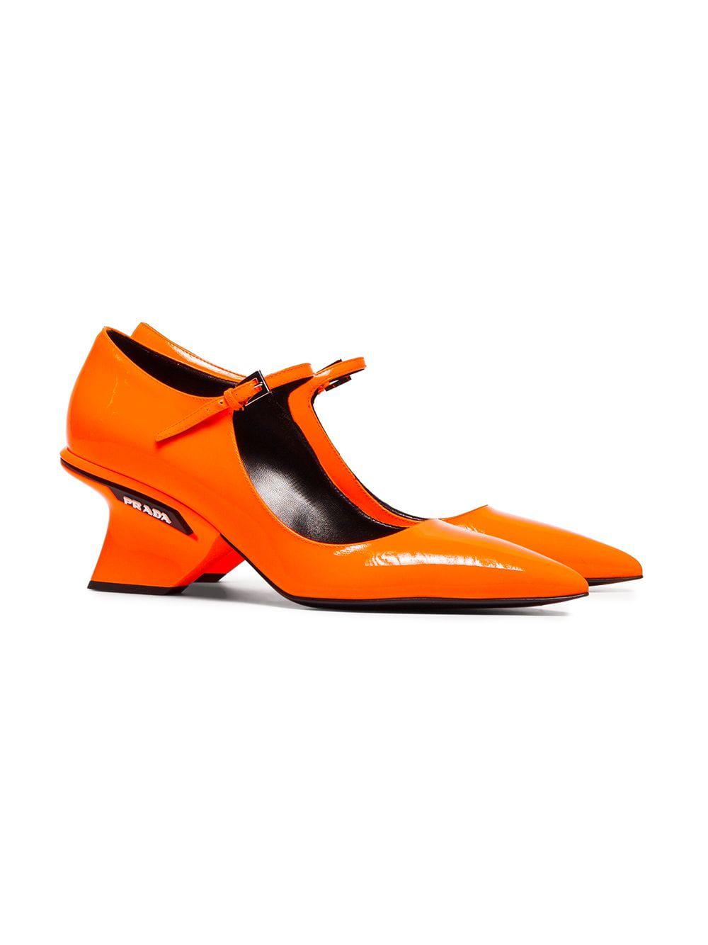 orange mary jane heels