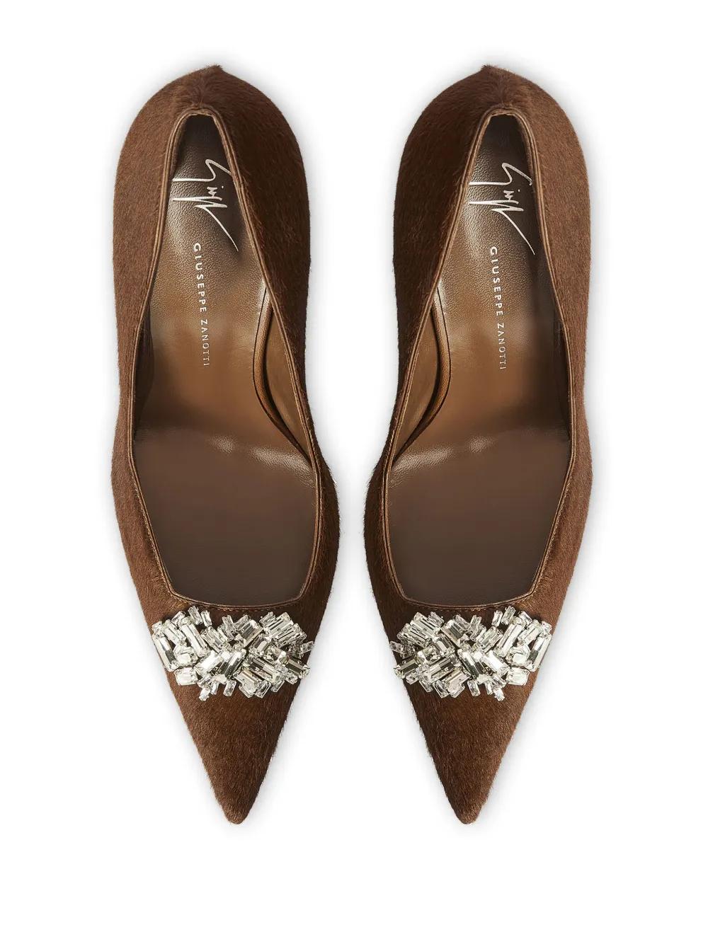 Escarpins Giuseppe Zanotti Cognac à Embellissements Pierres - Taille 40 (US 9), Occasion Excellent état