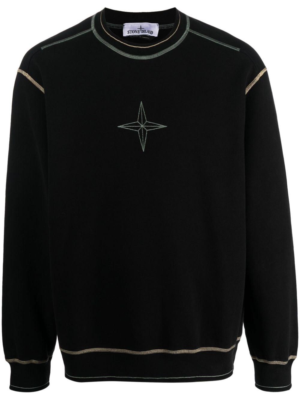 Stone Island Black Embroidered Sweater