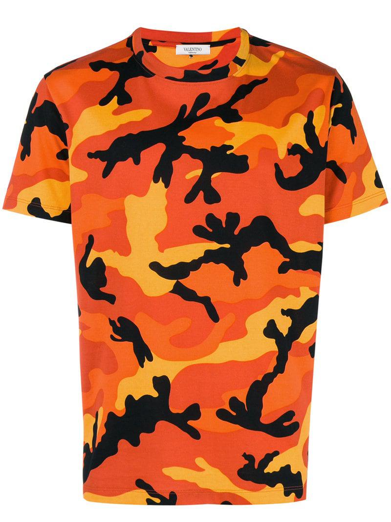 valentino red camo t shirt