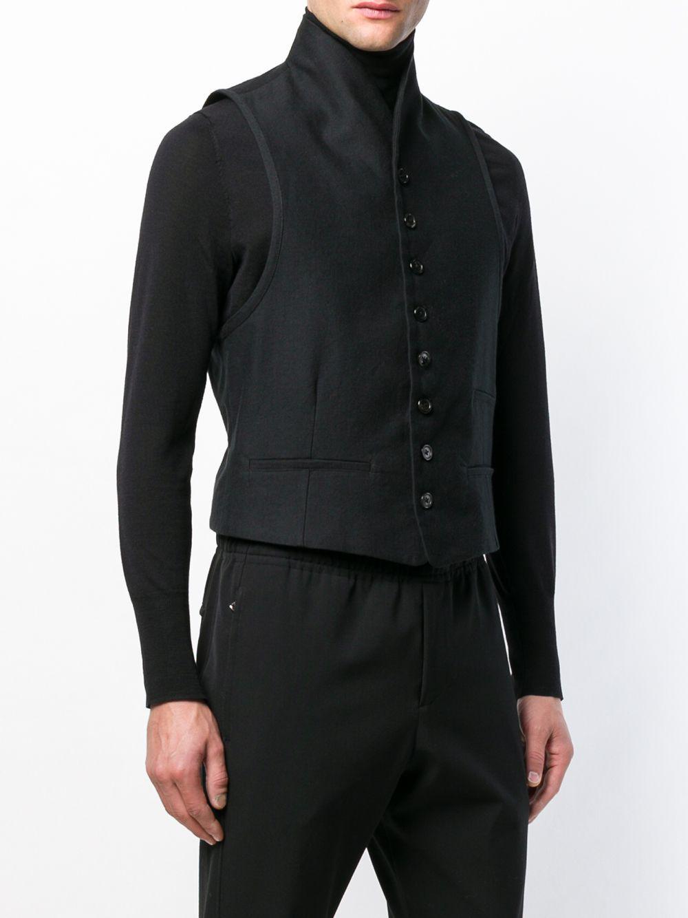 black collared waistcoat