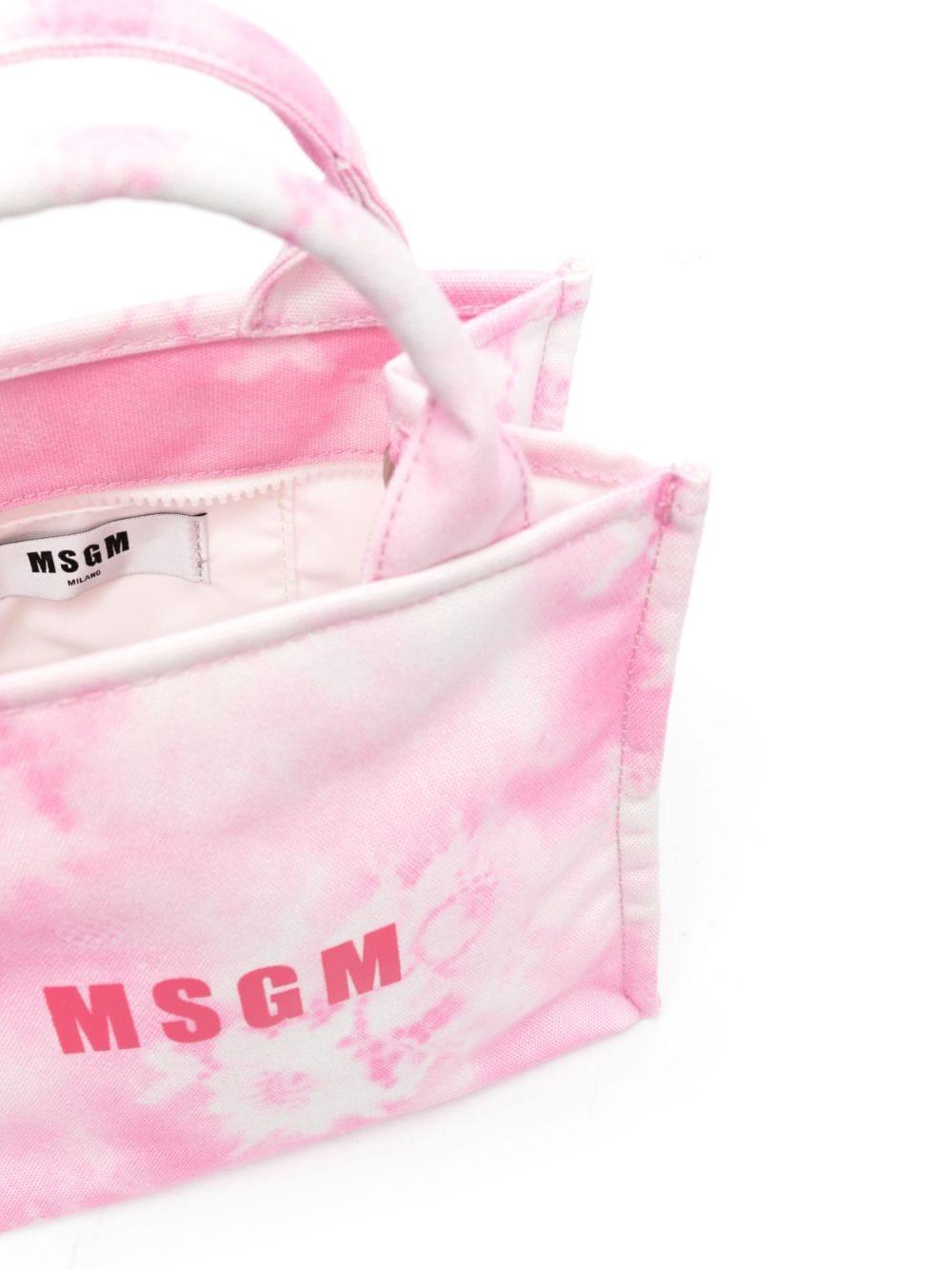MSGM Tie-dye Pattern Cotton Tote Bag in Pink | Lyst