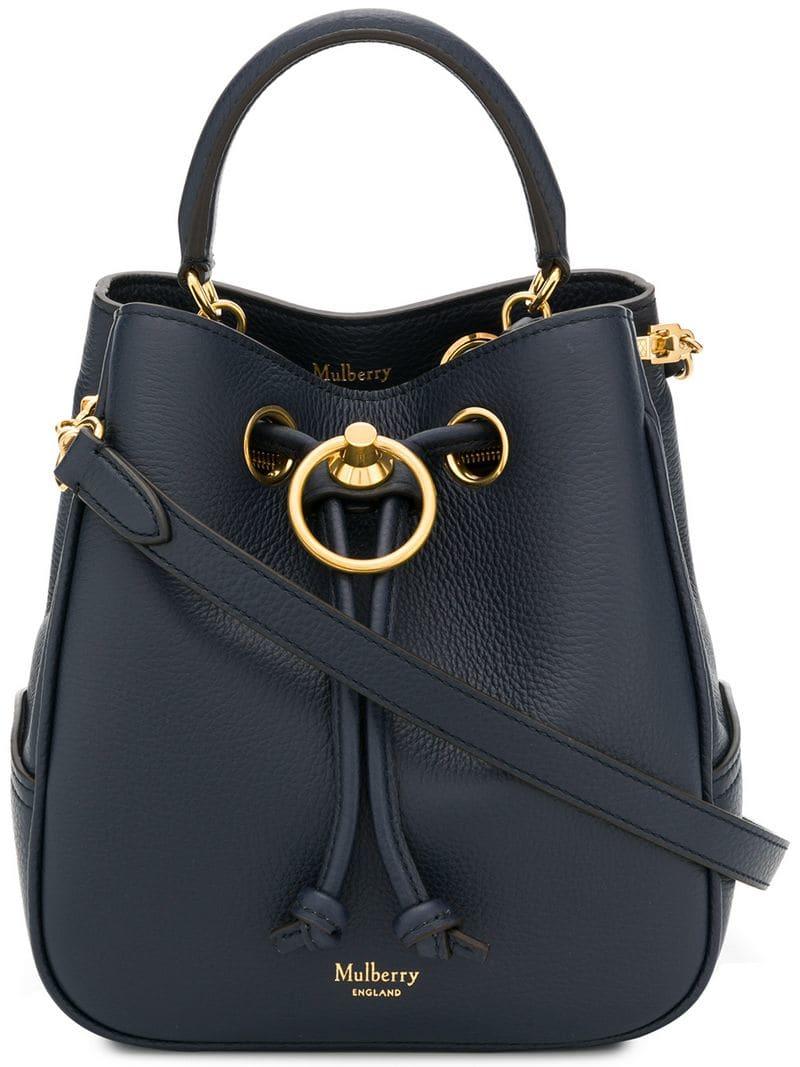 Mulberry Hampstead Silky Calfskin Leather Bucket Bag in Blue Lyst