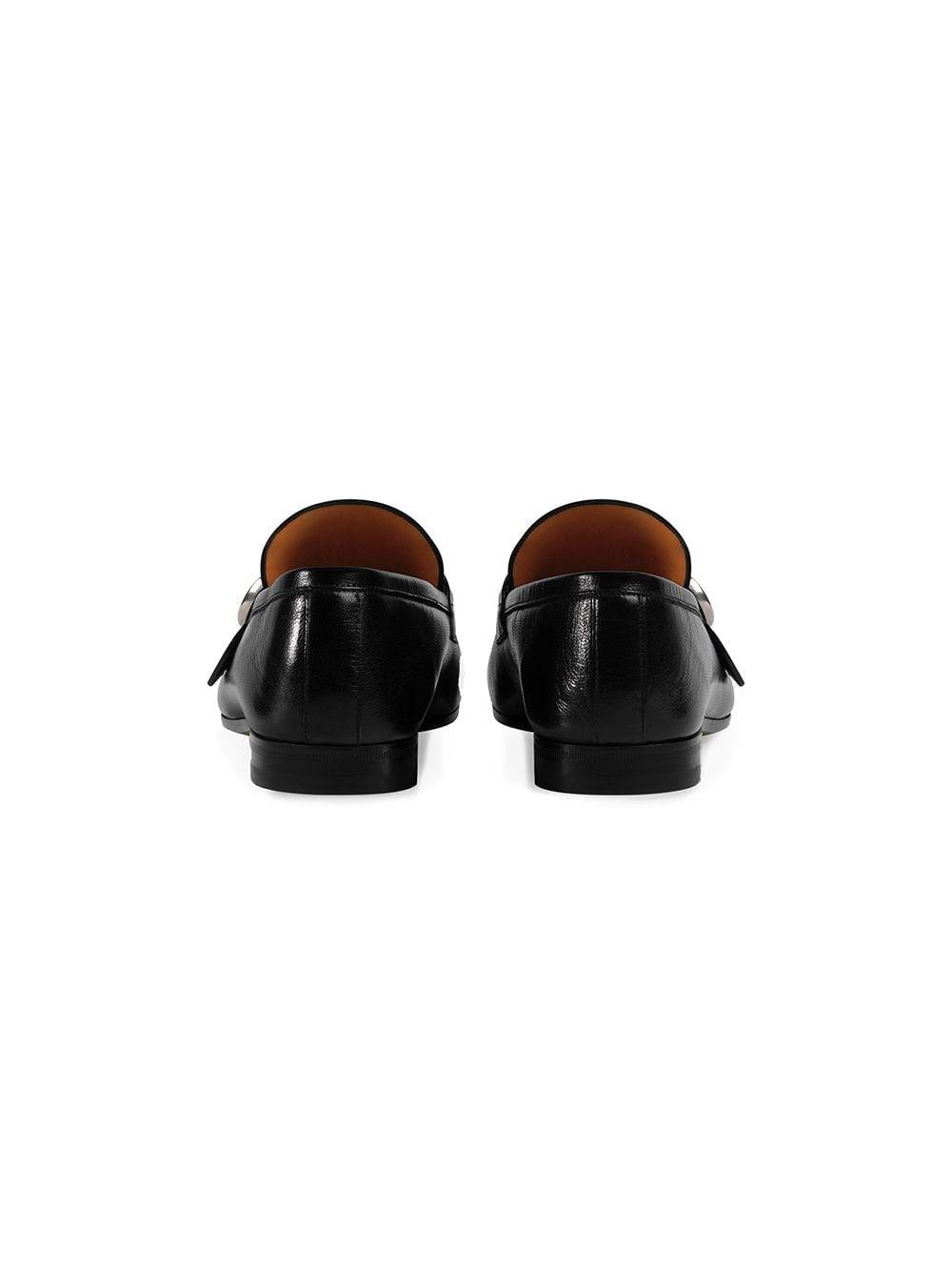leather loafer with gg