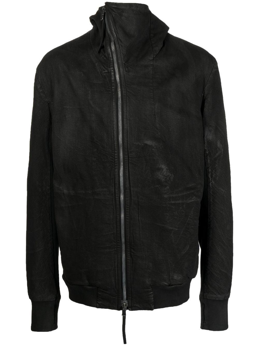 Boris Bidjan Saberi Cotton Textured Hooded Jacket in Black for Men ...