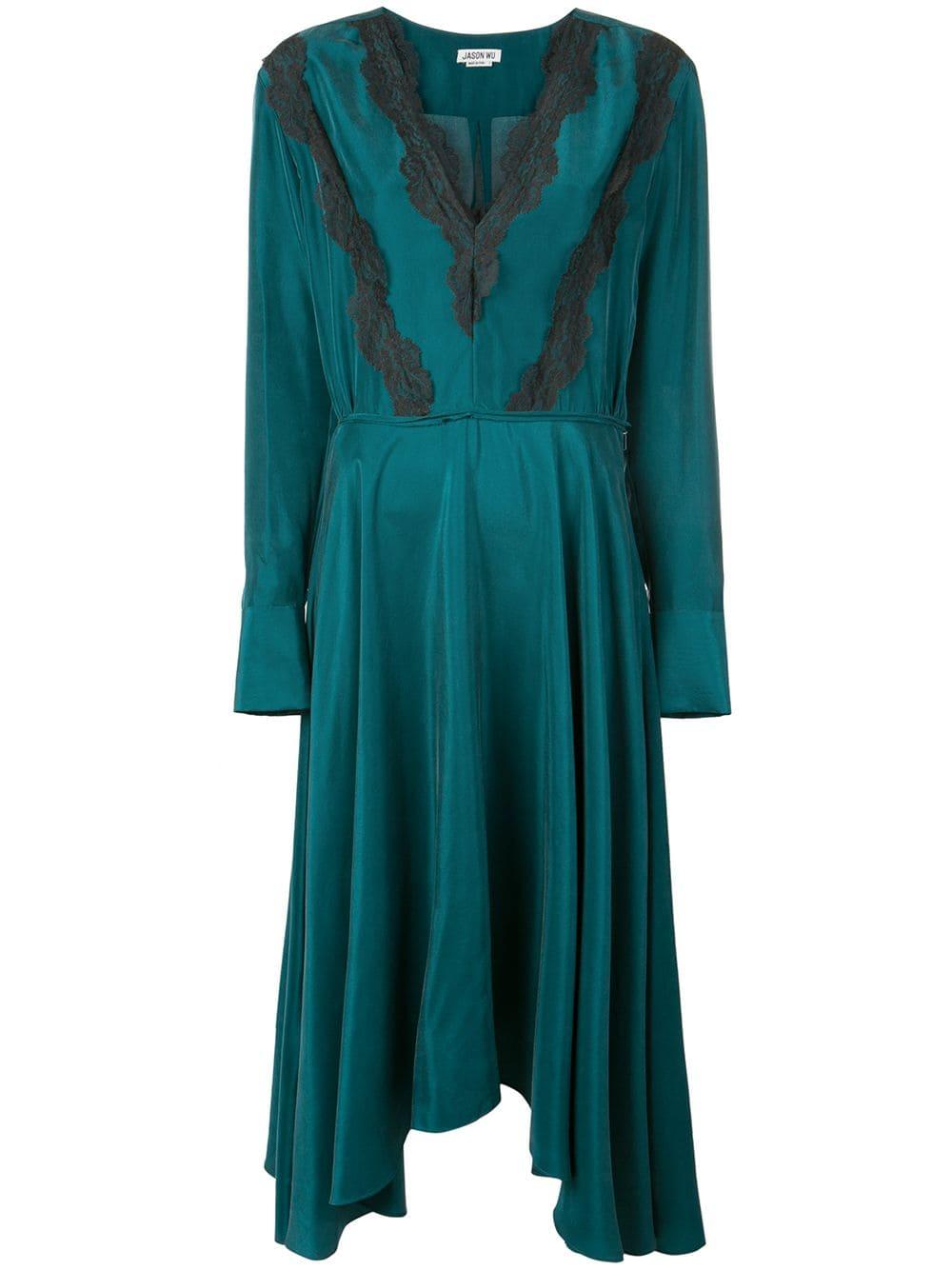 jason wu green silk dress