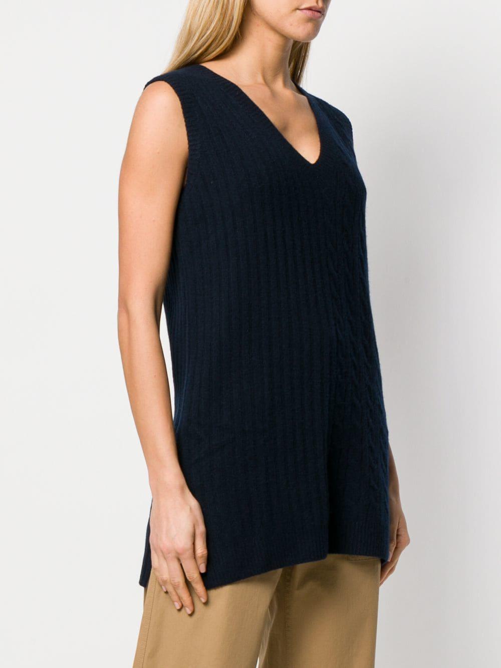 Lyst - Pringle of Scotland Cable Knit Sleeveless Top in Blue