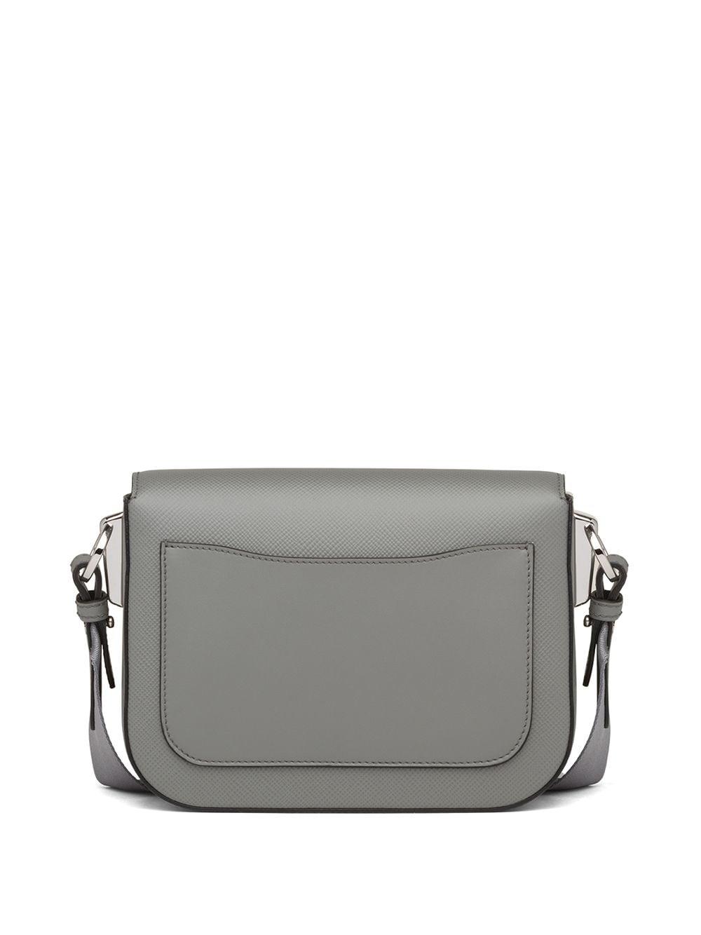 Prada Leather Identity Crossbody Bag in Grey (Gray) - Lyst