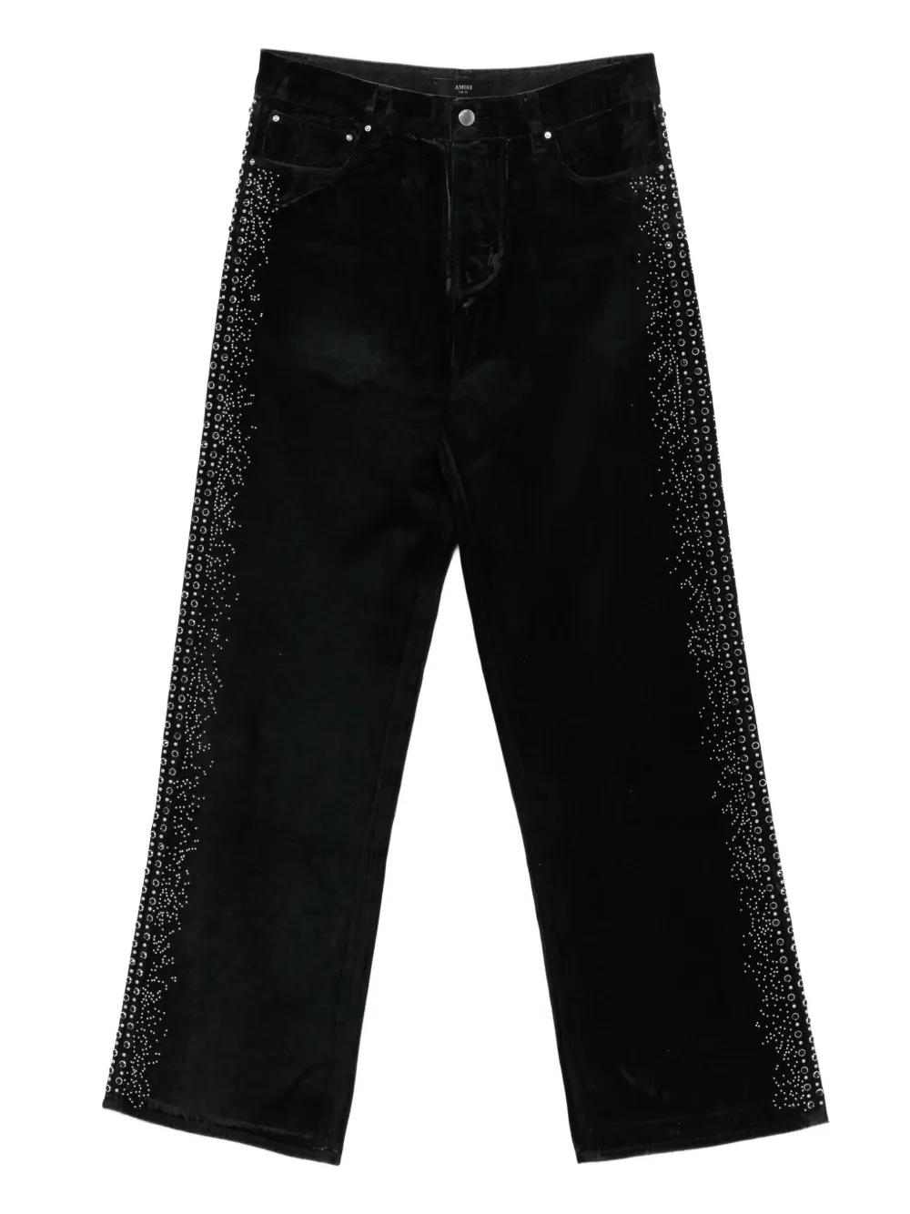 Amiri Embellished Velvet Jeans in Black for Men Lyst UK