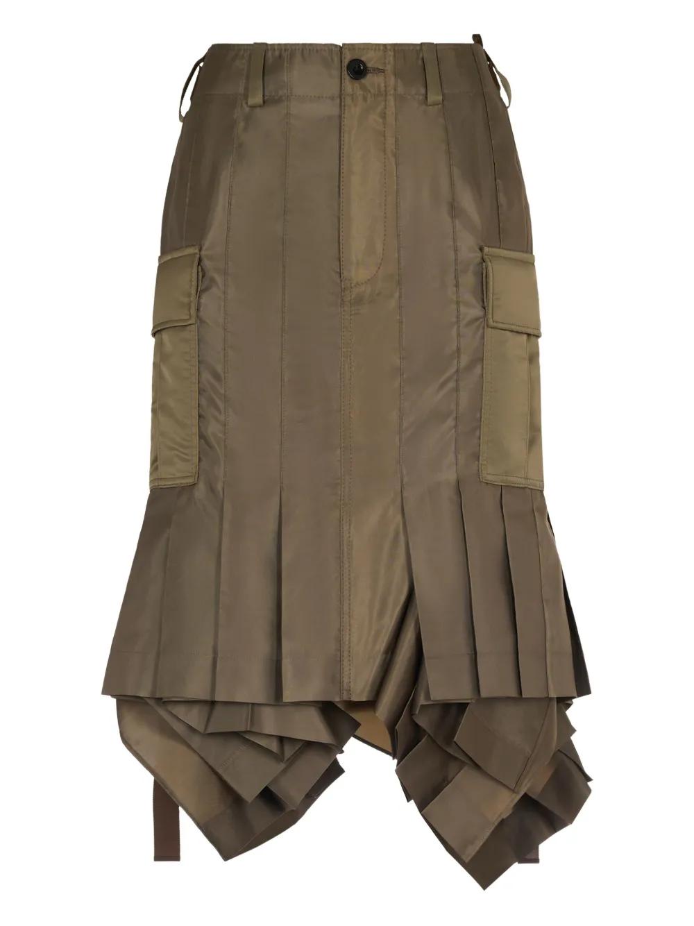 sacai サカイパッチワーク ミリタリーアシンメトリー ロングスカート