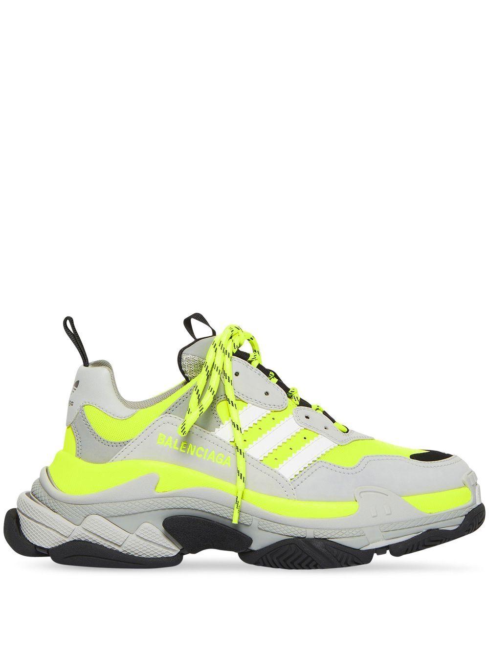 Balenciaga Adidas Yellow Triple S Sneakers Green for Men | Lyst