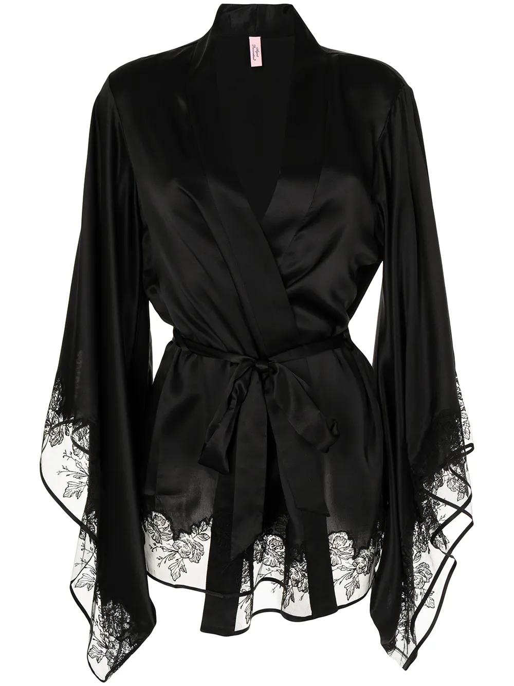 Robe De Pyjama Agent Provocateur Amelea – Rose Et Noir – Taille L – Neuve Avec étiquette