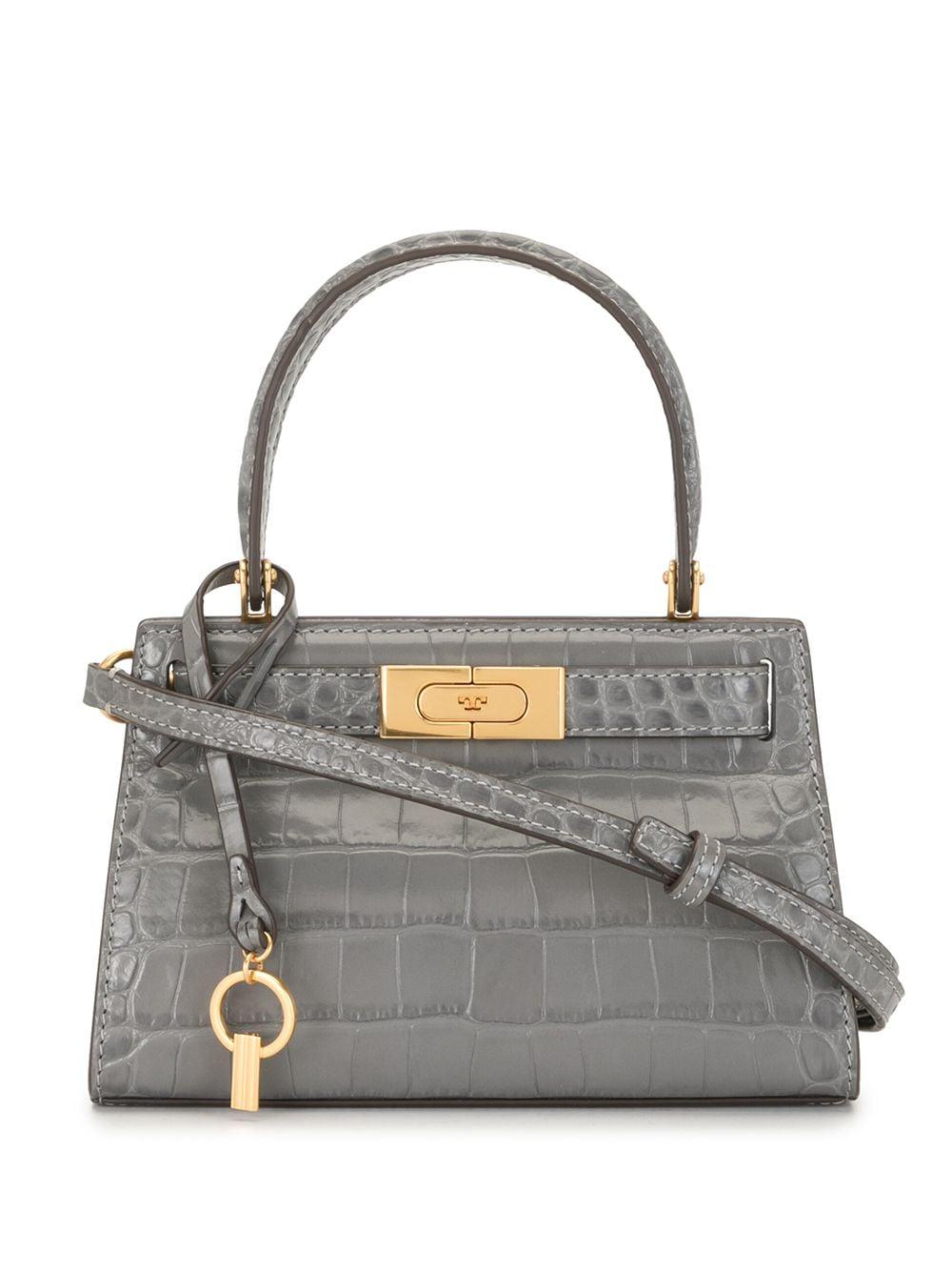 Tory Burch Leather Lee Radziwill Tote in Grey (Gray) Lyst