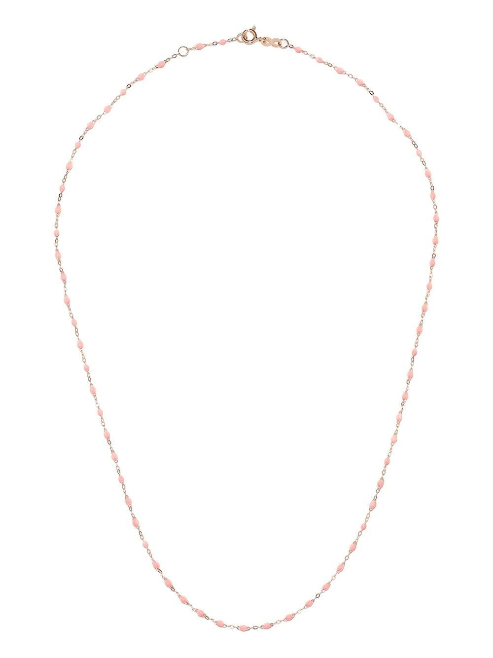 Gigi Clozeau 18kt Rose Gold Saumon Bead Necklace in White | Lyst