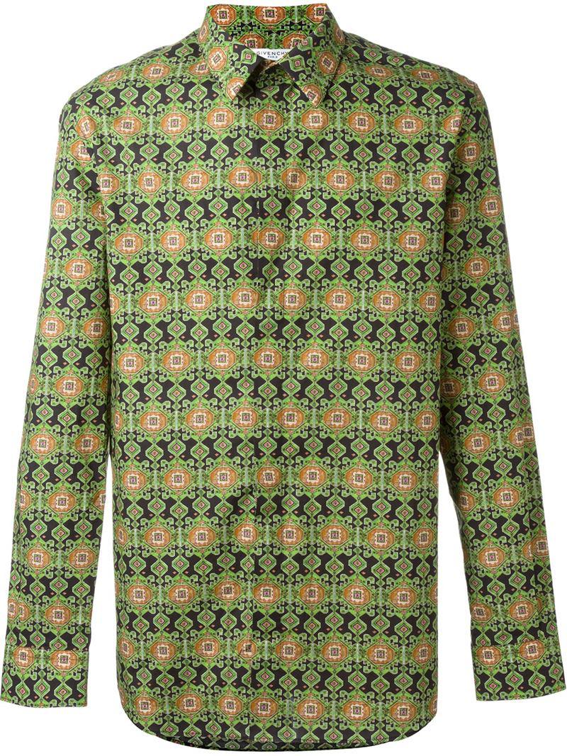 Lyst - Givenchy Carpet Print Shirt in Green for Men