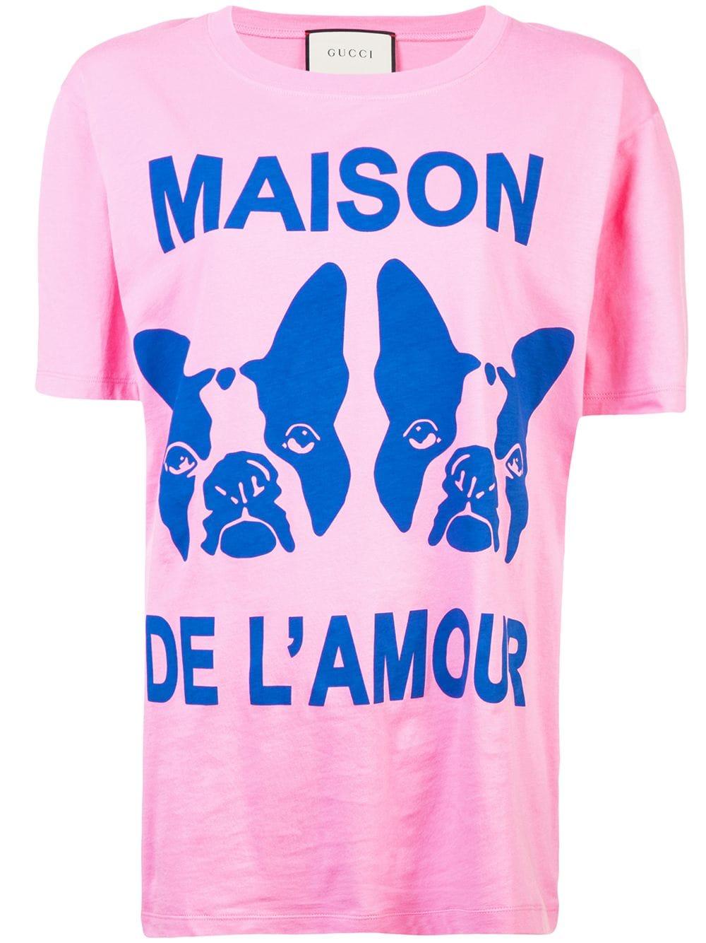 Gucci Cotton French Bulldog Oversized T-shirt in Pink - Lyst