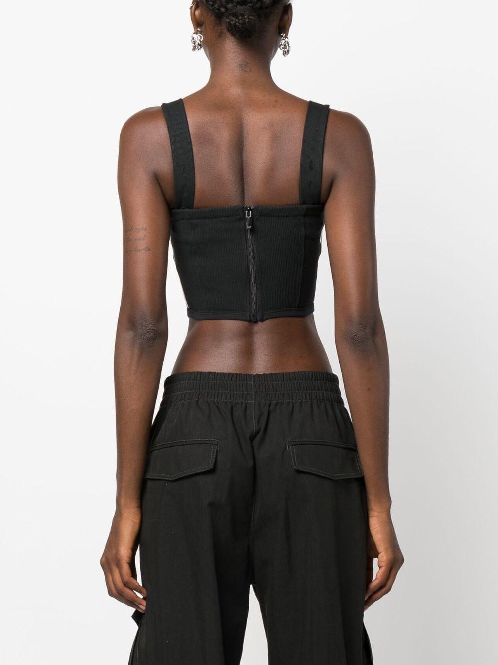 Corset-style Square-neck Cropped Top