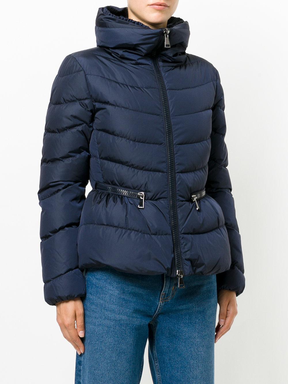 Moncler Synthetic Fitted Padded Jacket in Blue - Lyst