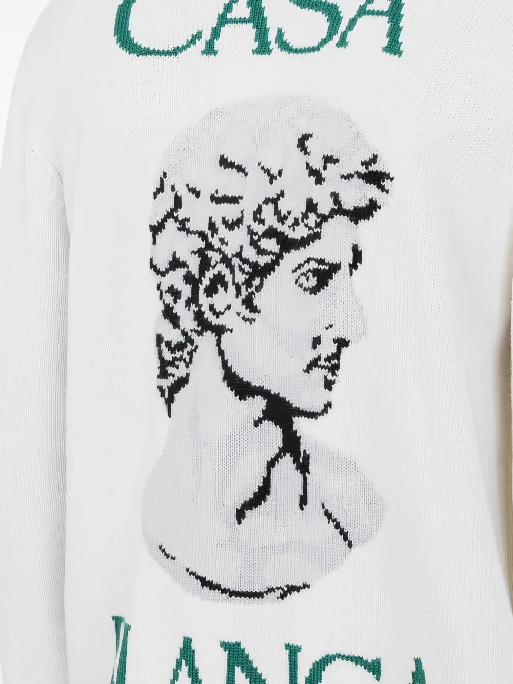 CASABLANCA Logo-Jacquard Zip-Up Cardigan in White for Men | Lyst