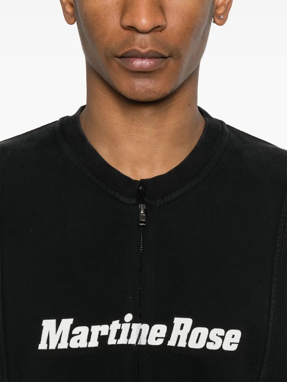 Martine Rose Shrunken Zip-Up Sweatshirt in Black | Lyst