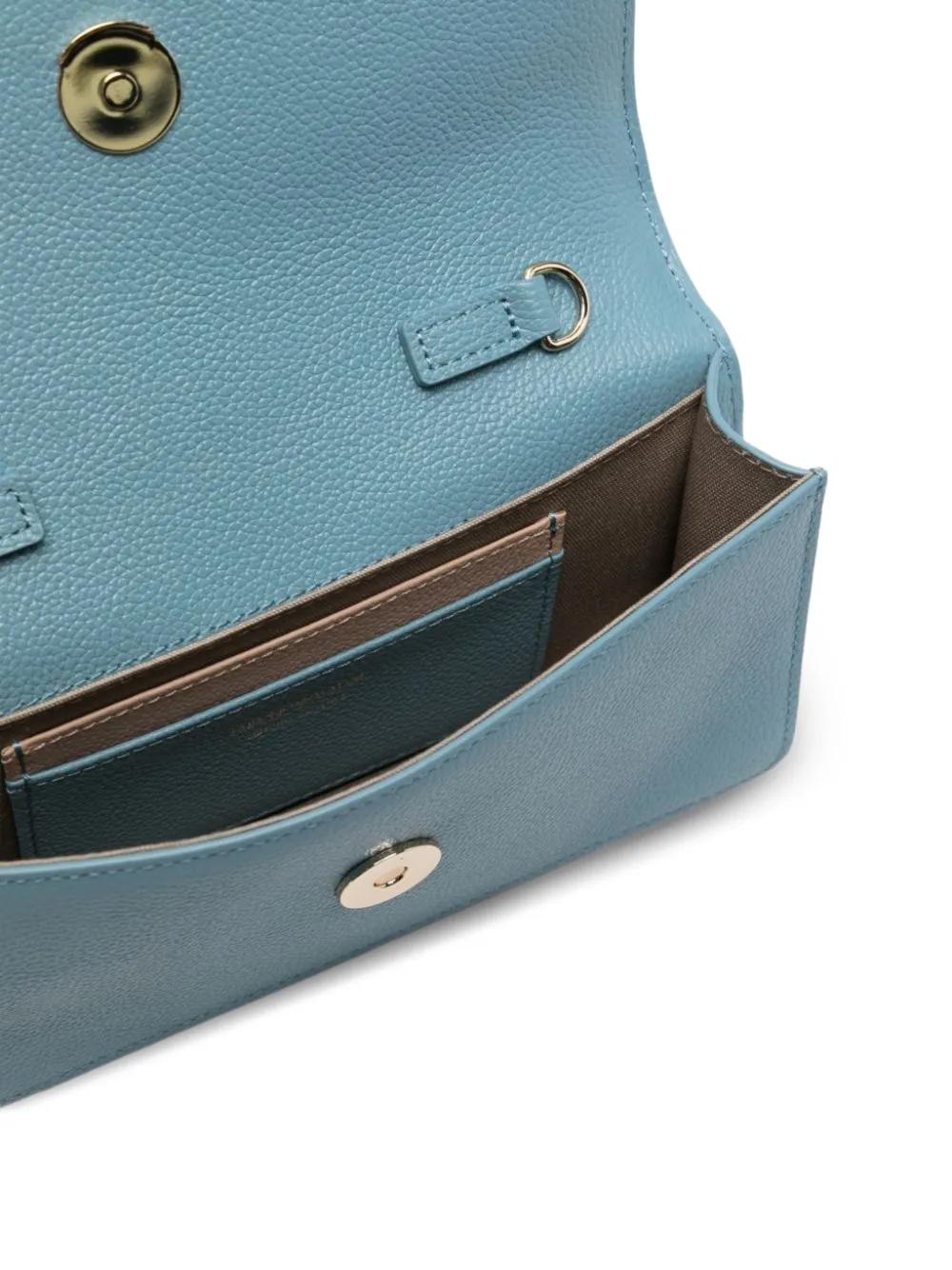 Emporio Armani Chain Leather Mini Bag in Blue | Lyst