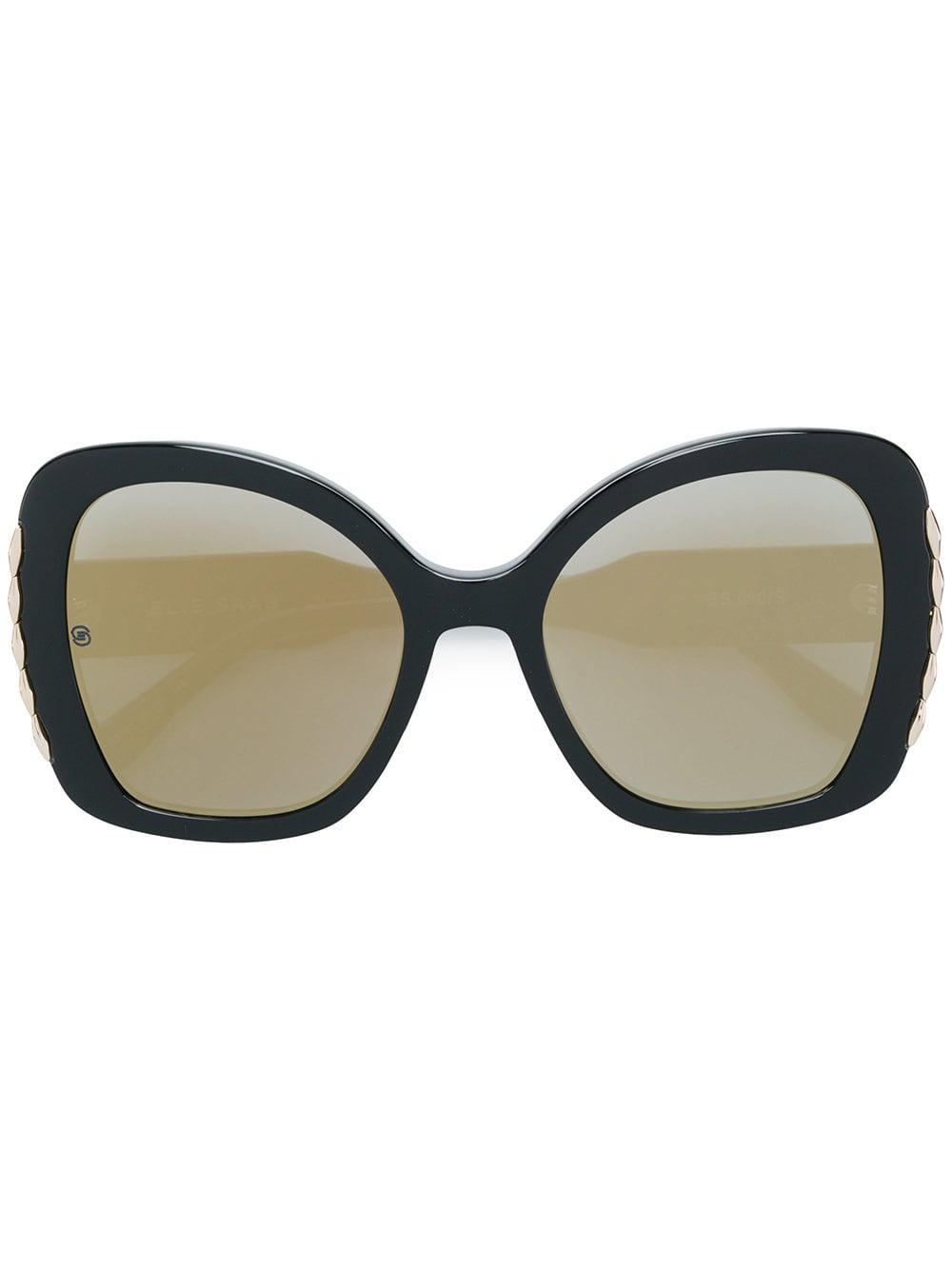 Elie Saab Trim Detail Oversized Sunglasses in Black | Lyst