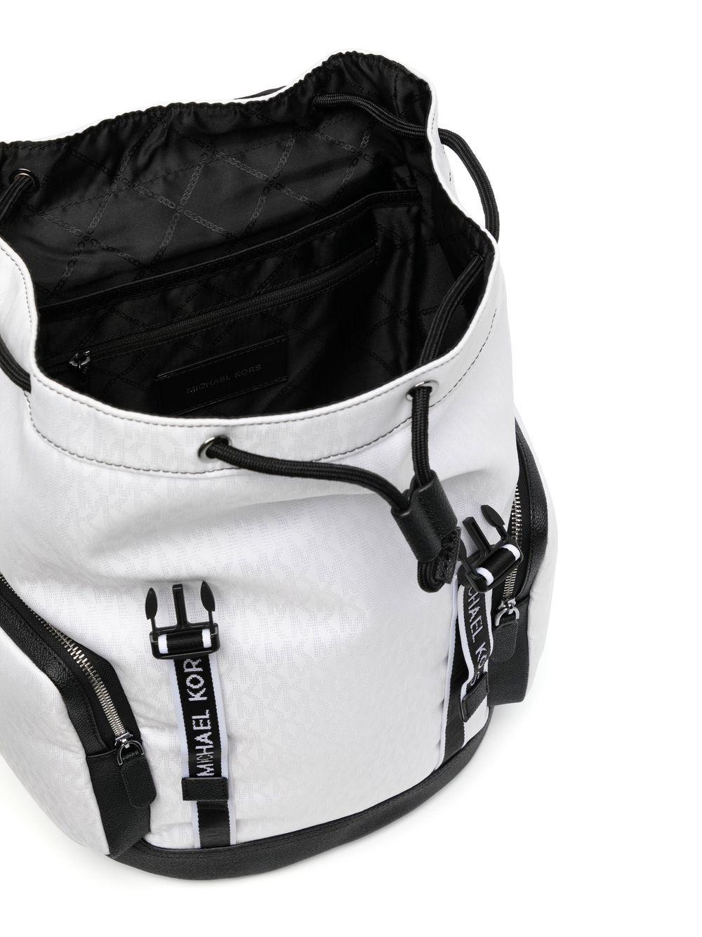 Michael Kors Black/White Nylon and Leather Kent Backpack Michael Kors
