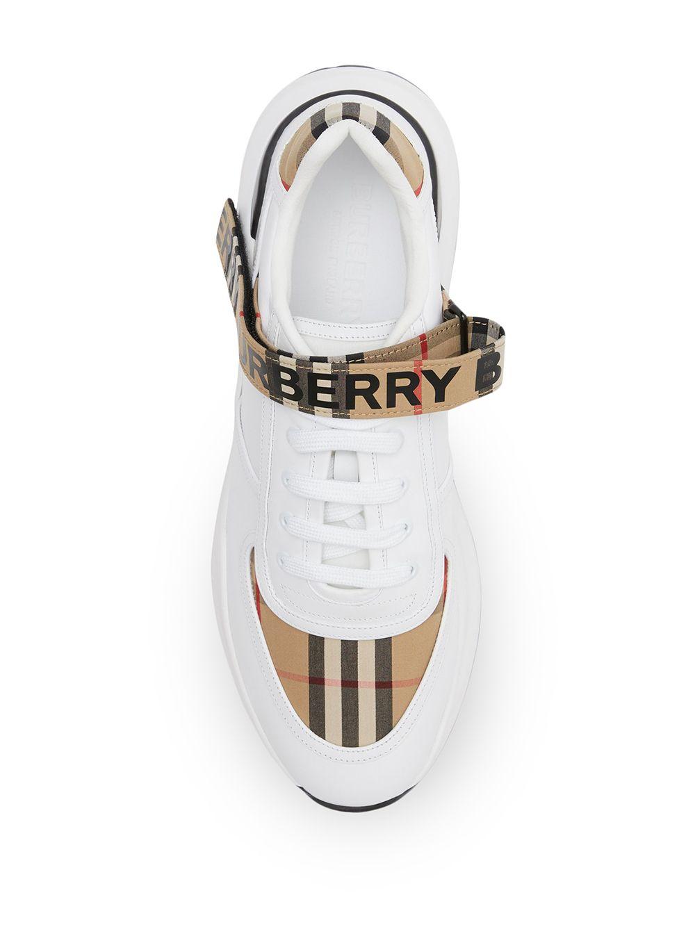 Burberry Sneakers Met Klittenband in het Wit voor heren | Lyst NL