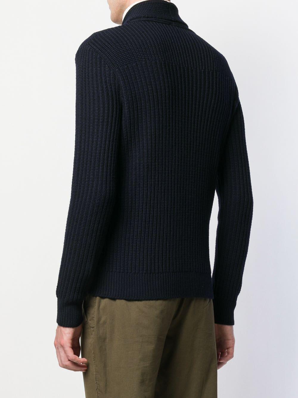 Eleventy Wool Double Breasted Cardigan in Blue for Men Lyst