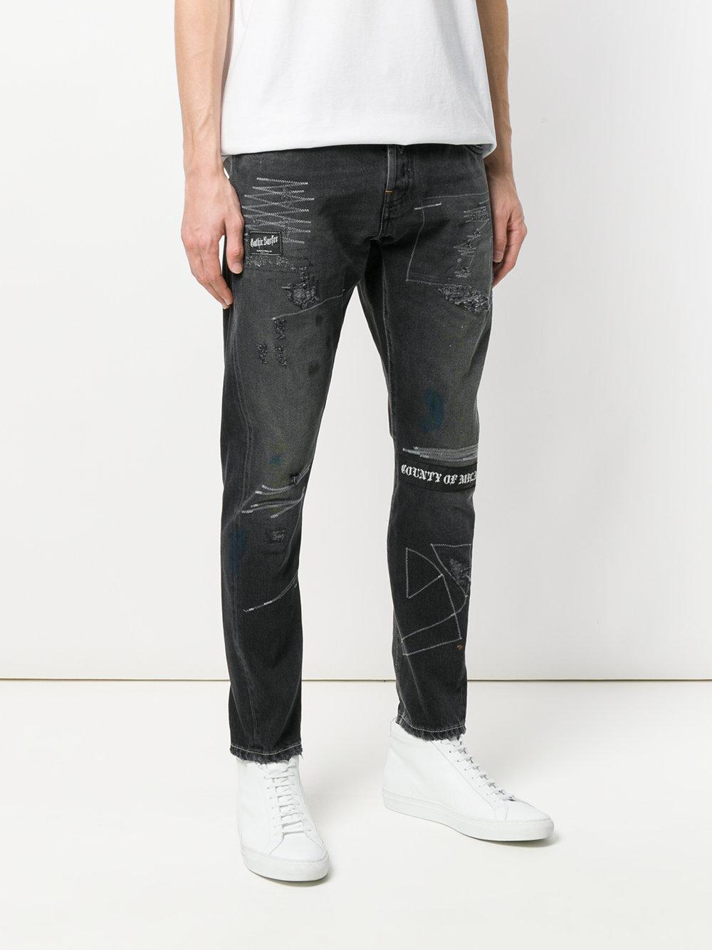 Marcelo Burlon Denim Gothic Surfer Jeans in Grey (Grey) for Men - Lyst