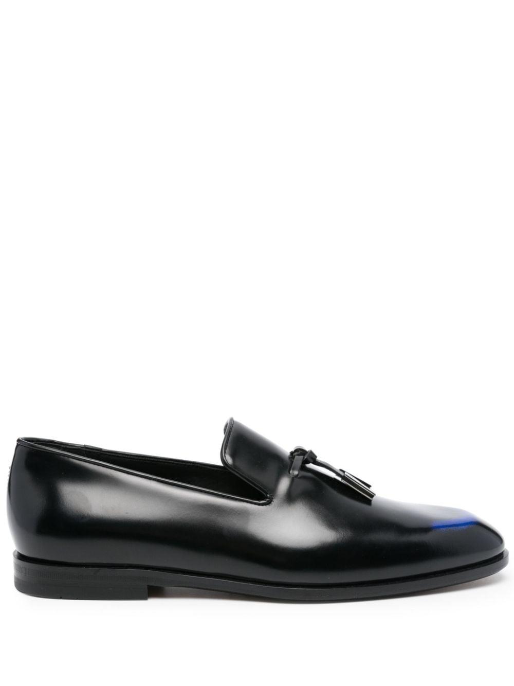 Ferragamo Spraypaint Leather Loafers in Black for Men Lyst
