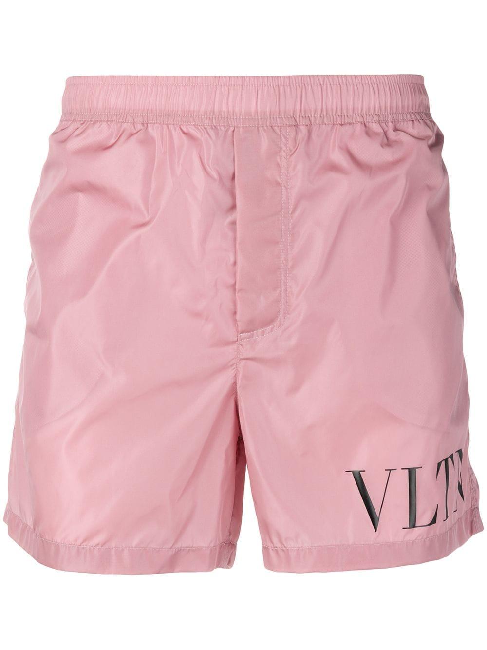 Valentino Vltn Swim Shorts in Pink for Men | Lyst