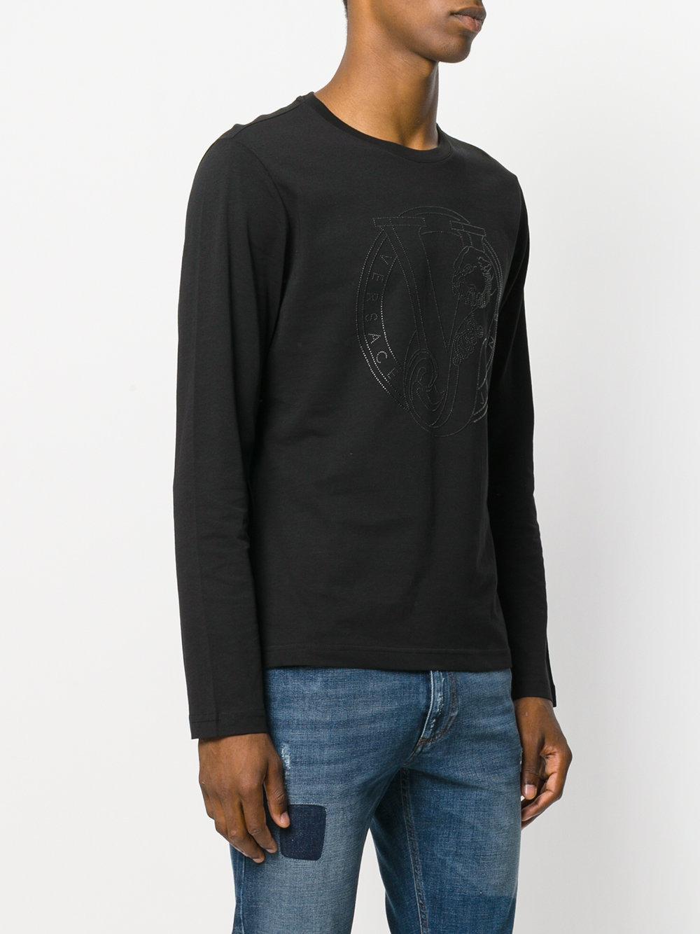 Lyst - Versace jeans Tiger Logo Sweater in Black for Men