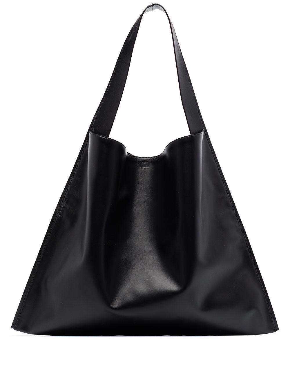 Jil Sander Leather Oversized Tote Bag in Black | Lyst