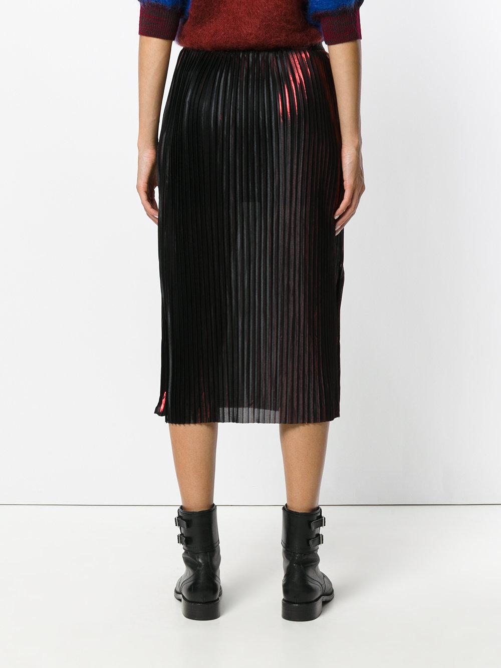 By Malene Birger Synthetic Sheer Pleated Midi Skirt in Black - Lyst