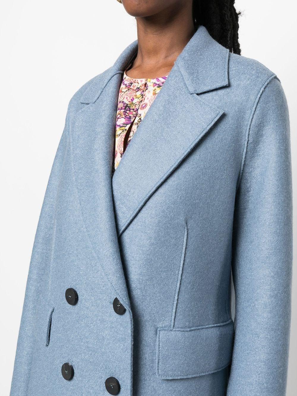 Femme Vêtements Manteaux Manteaux courts Manteau cintré à boutonnière croisée Laines Harris Wharf London en coloris Bleu 